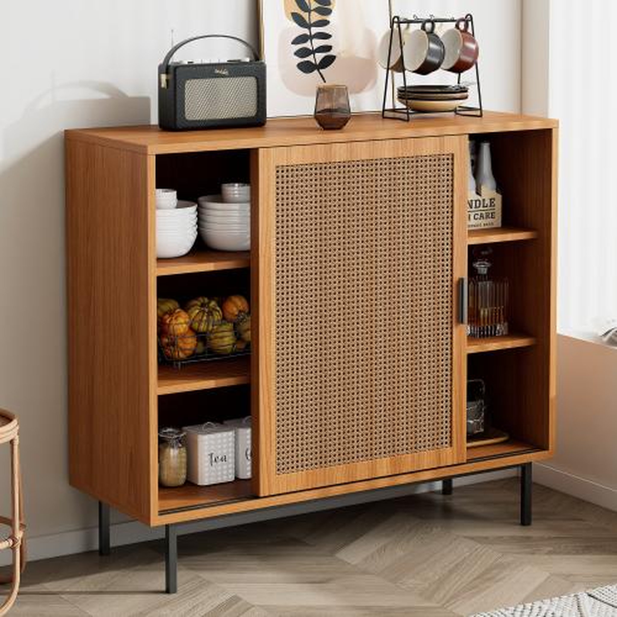 Voir la diapositive 4 : MERAX Buffet 2 porte(s) 0 tiroir(s) - 100 cm naturel panneau de particules