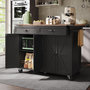 Voir la diapositive 2 : MERAX Desserte 4 portes 2 tiroirs coloris noir mdf