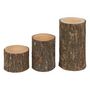 Voir la diapositive 3 : ATMOSPHERA Lot de 3 Photophores  Marron Glacé  11cm Naturel