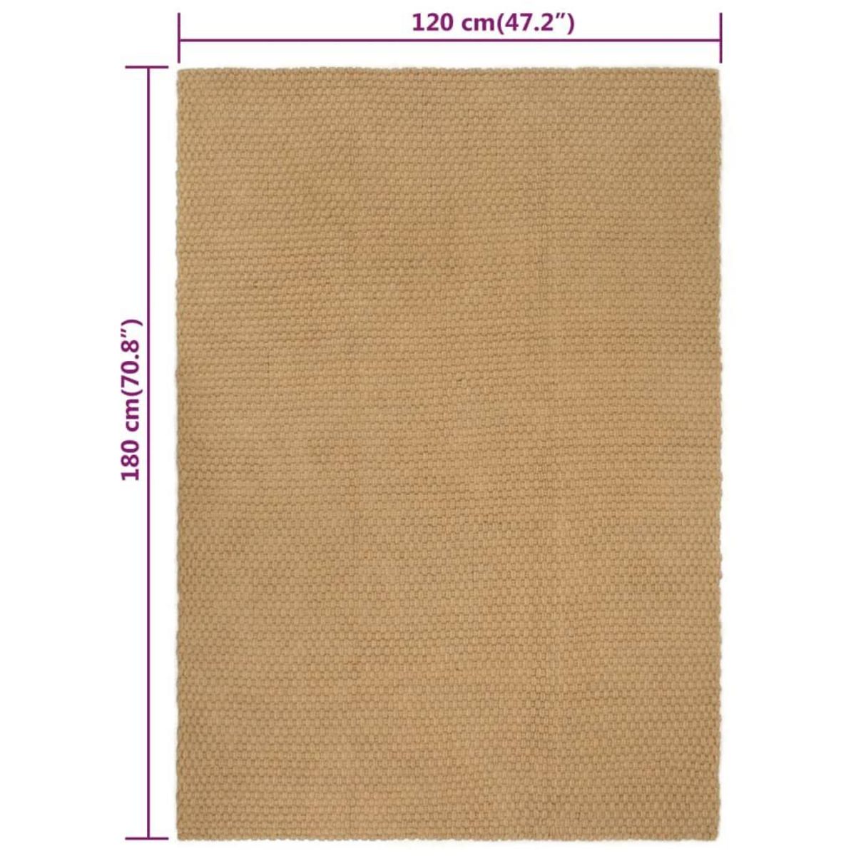 VIDAXL Tapis rectangulaire Naturel 120x180 cm Jute