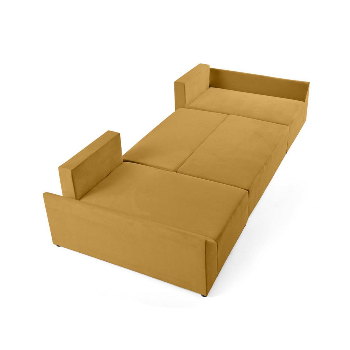 BEST MOBILIER Mike - canapé panoramique en u - 7 places - convertible - avec coffre - en velours