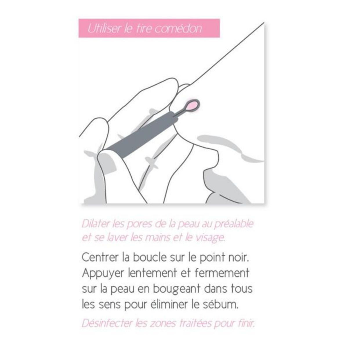 Paris Prix Tire-Comédon  Double Embout  12cm Gris