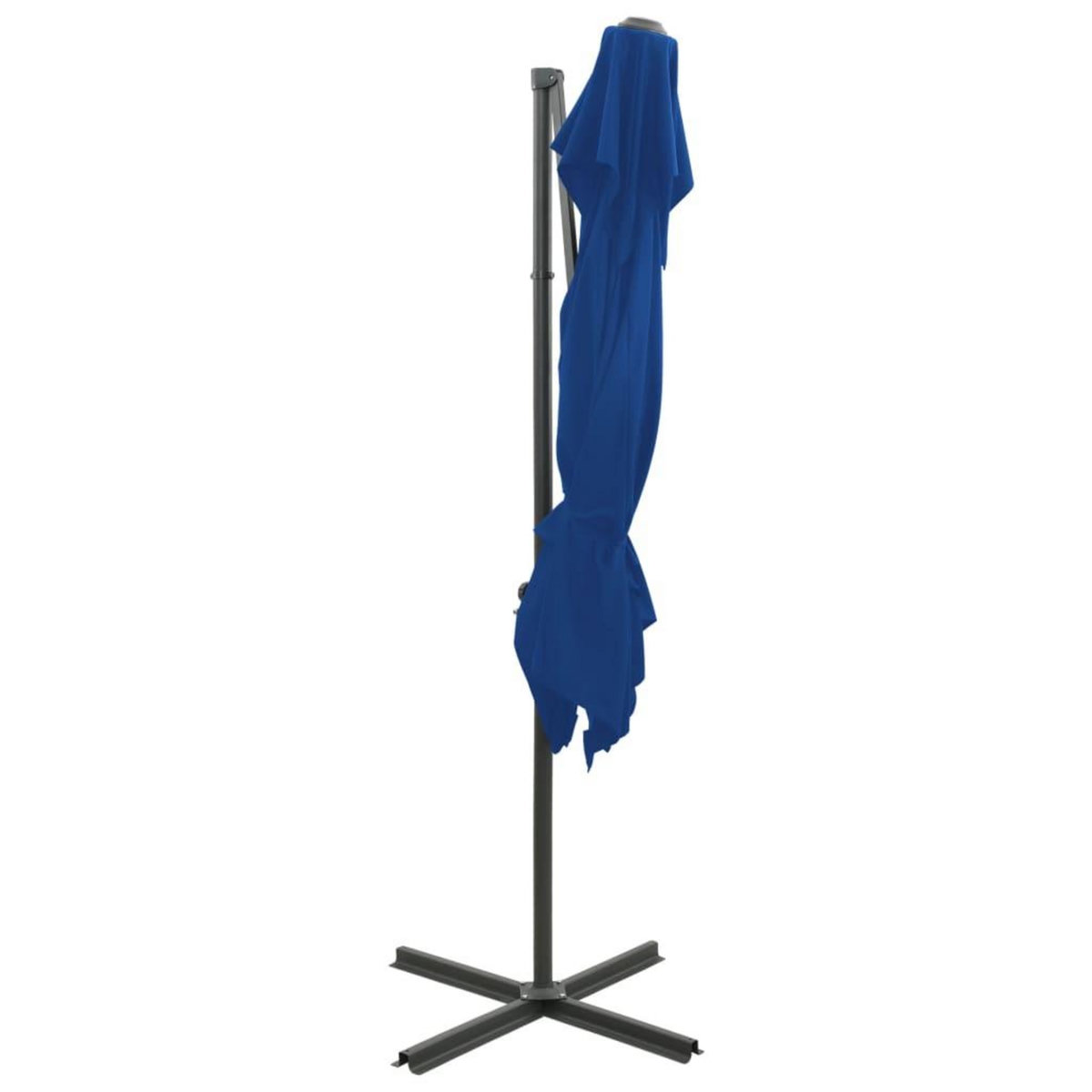 VIDAXL Parasol de jardin en porte-a-faux a double toit bleu azure