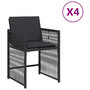 Voir la diapositive 2 : VIDAXL Chaises de jardin lot de 4 avec coussins noir resine tressee