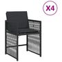 Voir la diapositive 2 : VIDAXL Chaises de jardin lot de 4 avec coussins noir resine tressee