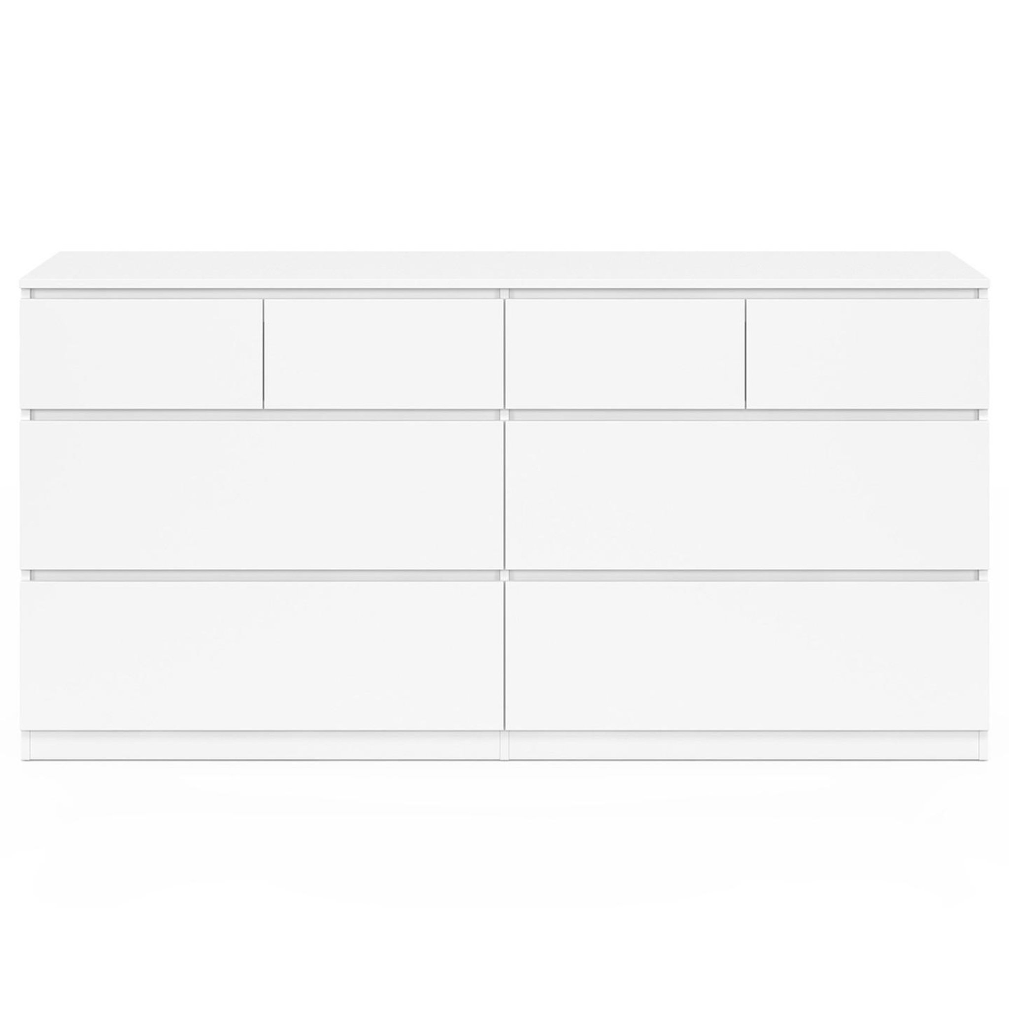 Voir la diapositive 3 : ID MARKET Commode 8 tiroirs tomi 160 cm bois blanc