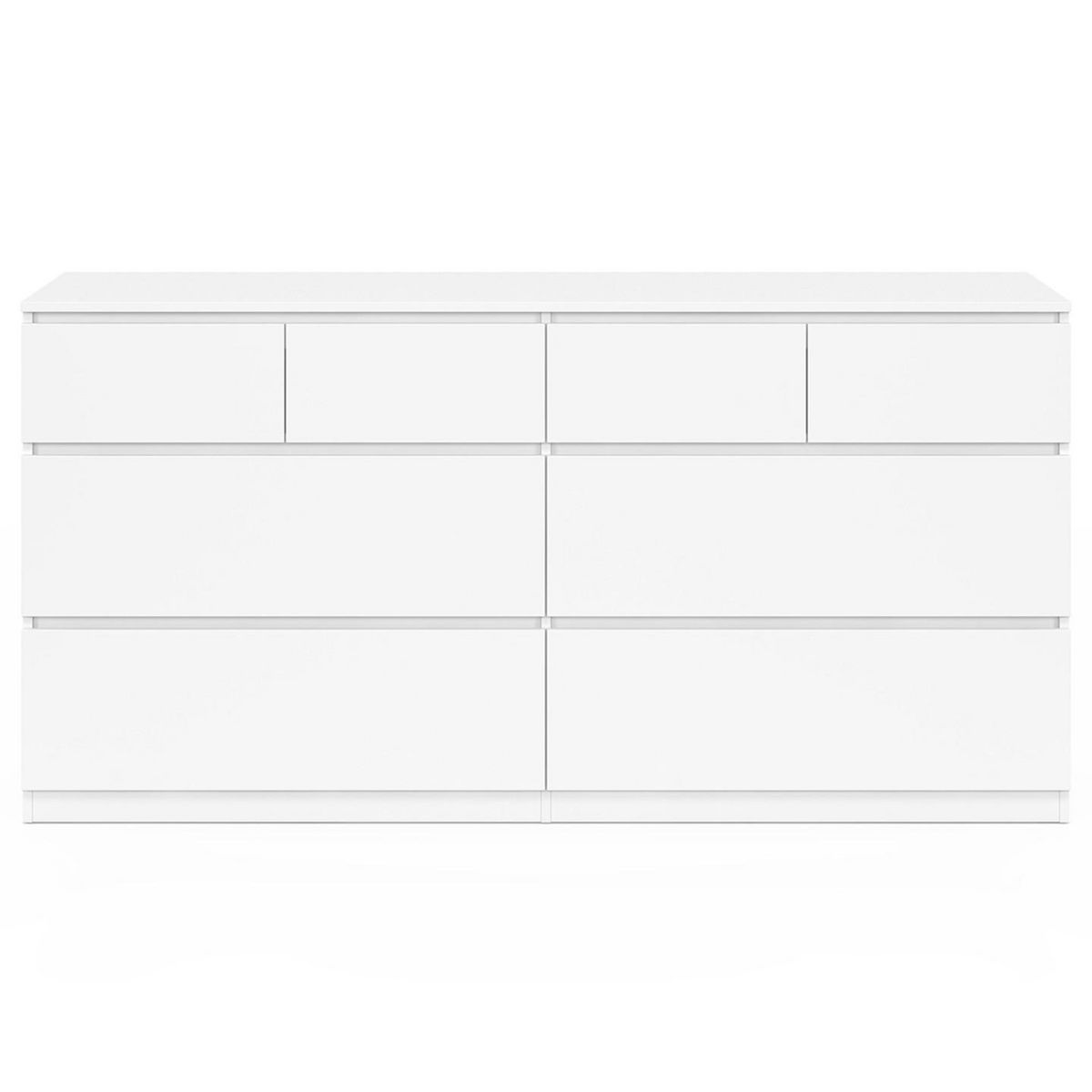 ID MARKET Commode 8 tiroirs TOMI 160 cm bois blanc