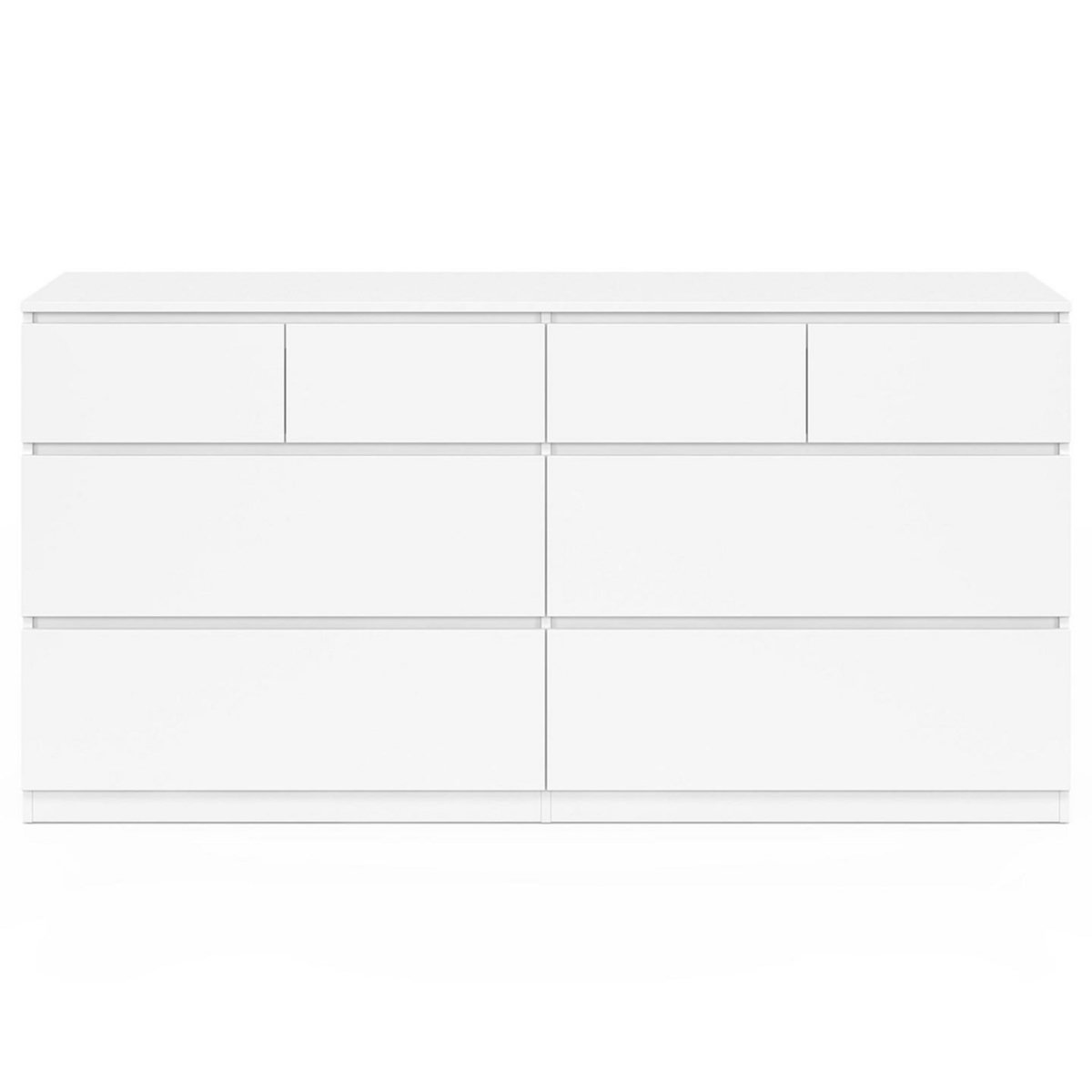 ID MARKET Commode 8 tiroirs TOMI 160 cm bois blanc