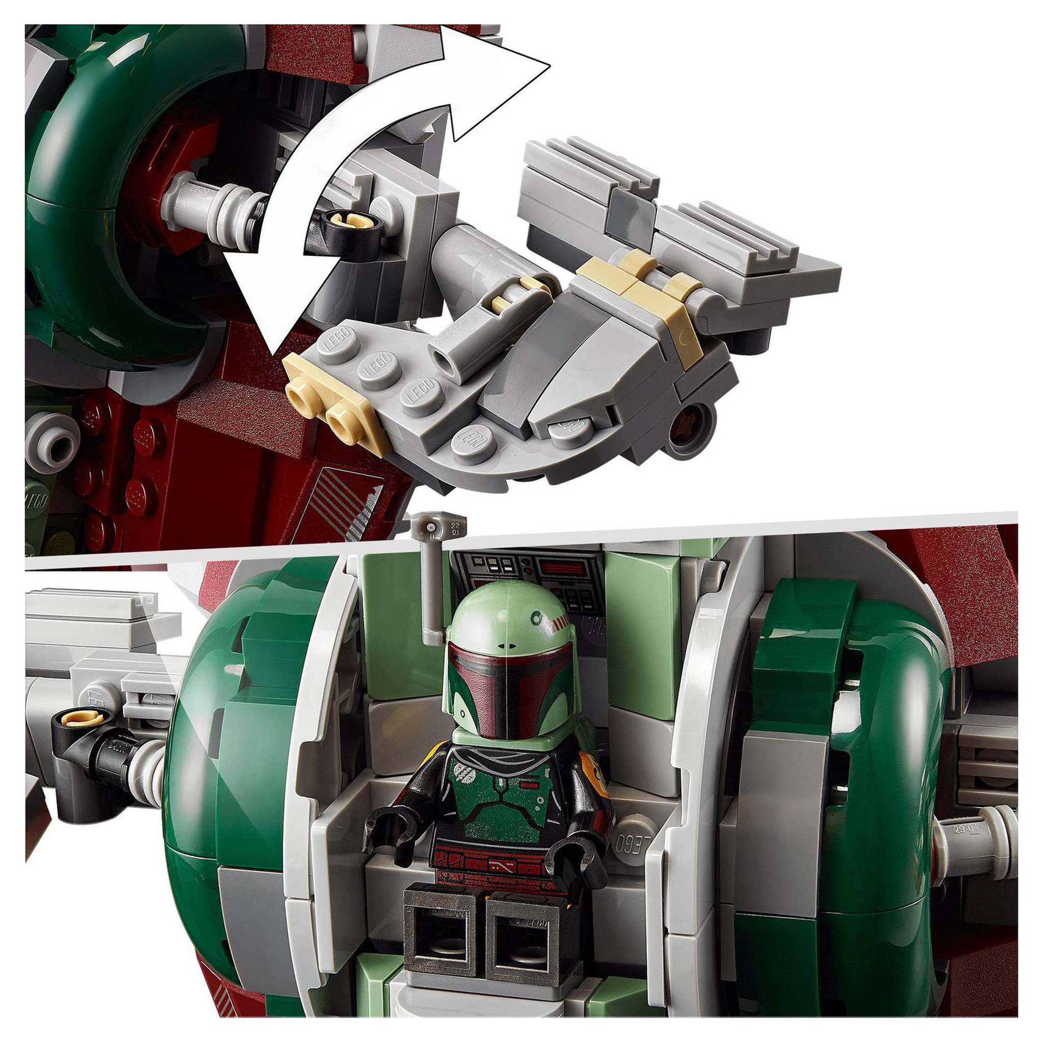 Voir la diapositive 5 : LEGO Star Wars 75312 Le vaisseau de Boba Fett, Set avec 2 Figurines, dès 9 ans