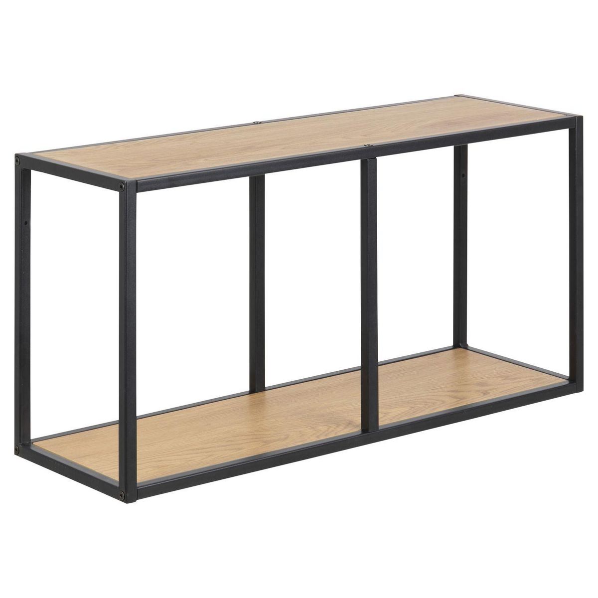 TOILINUX Etagère horizontale ajourée 1 niveau en MDF et métal - Noir et Beige