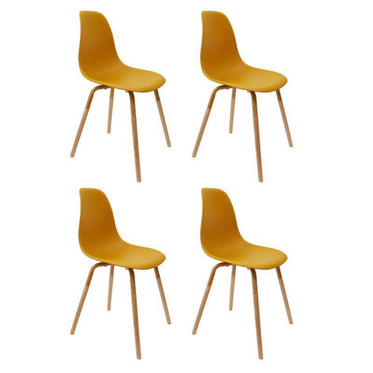 Paris Prix Lot de 4 Chaises Scandinaves  Phénix  81cm Moutarde