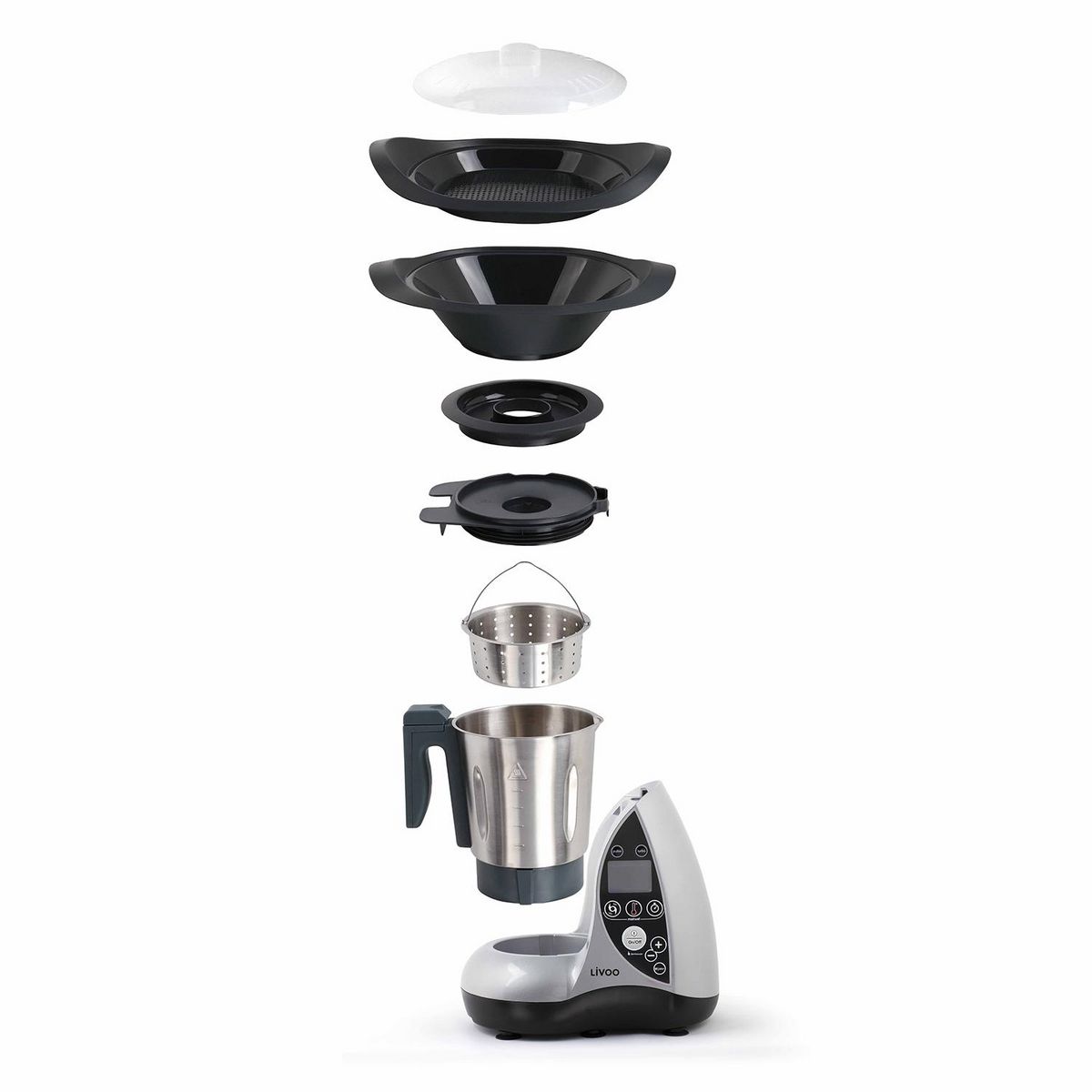 LIVOO Robot culinaire chauffant 3l 1500w gris - dop142g