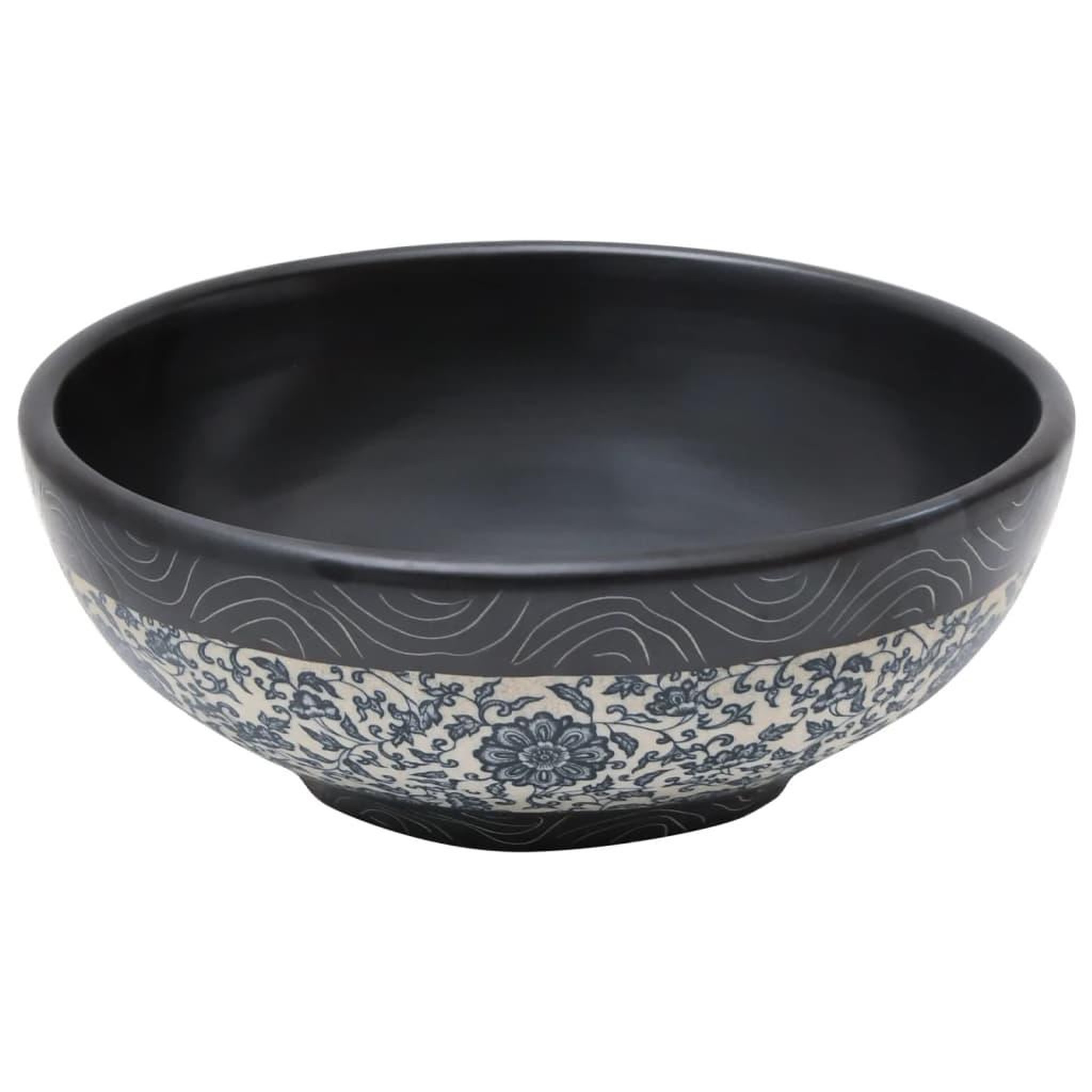 Voir la diapositive 3 : VIDAXL Vasque a poser noir et bleu rond Φ41x14 cm ceramique