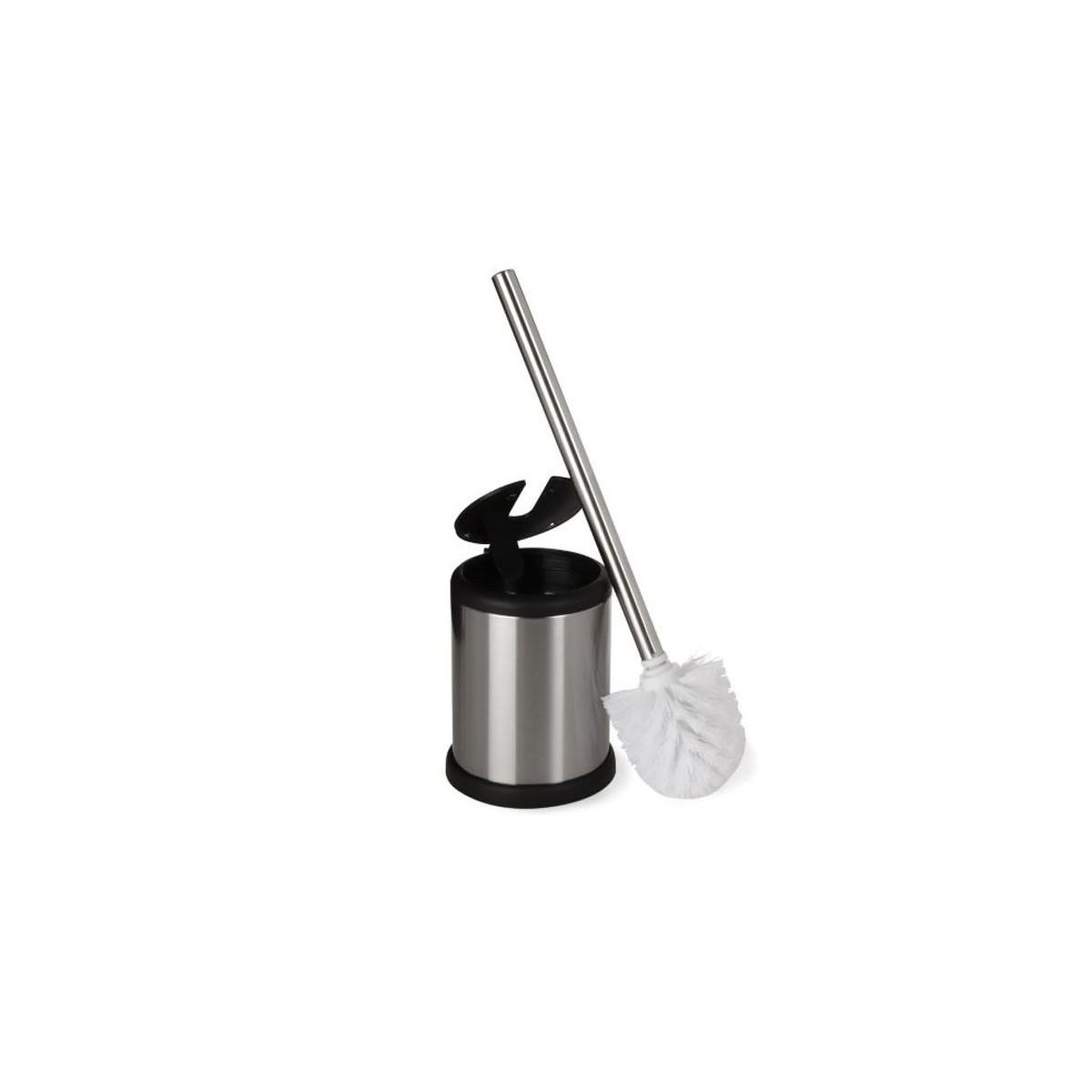 Voir la diapositive 2 : FIVE Brosse wc à clapet  stan  39cm argent
