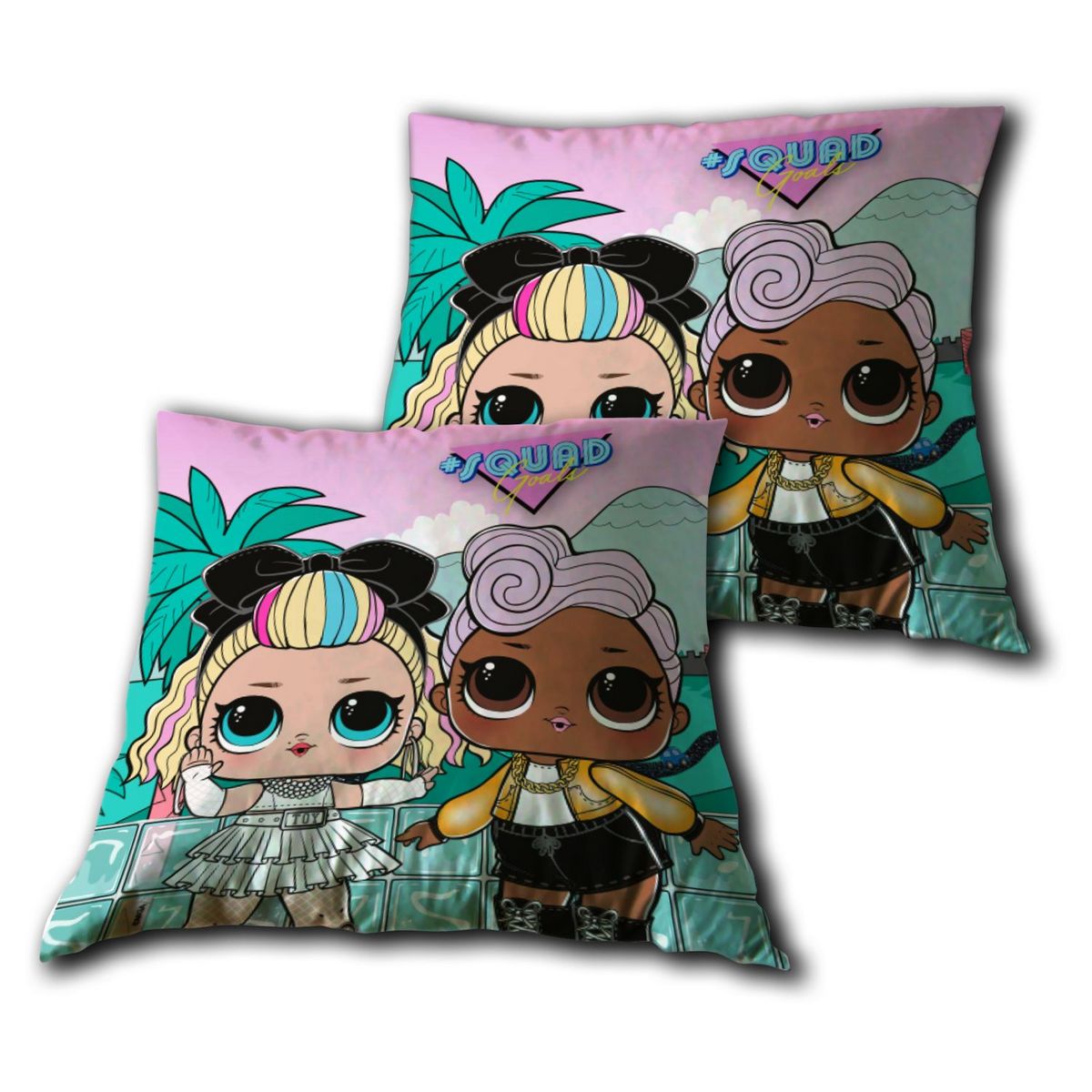 Lol surprise Coussin en polyester double face imprimé LOL Squad goals