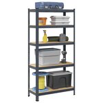 VIDAXL Etagere de rangement 5 niveaux Anthracite Acier bois ingenierie