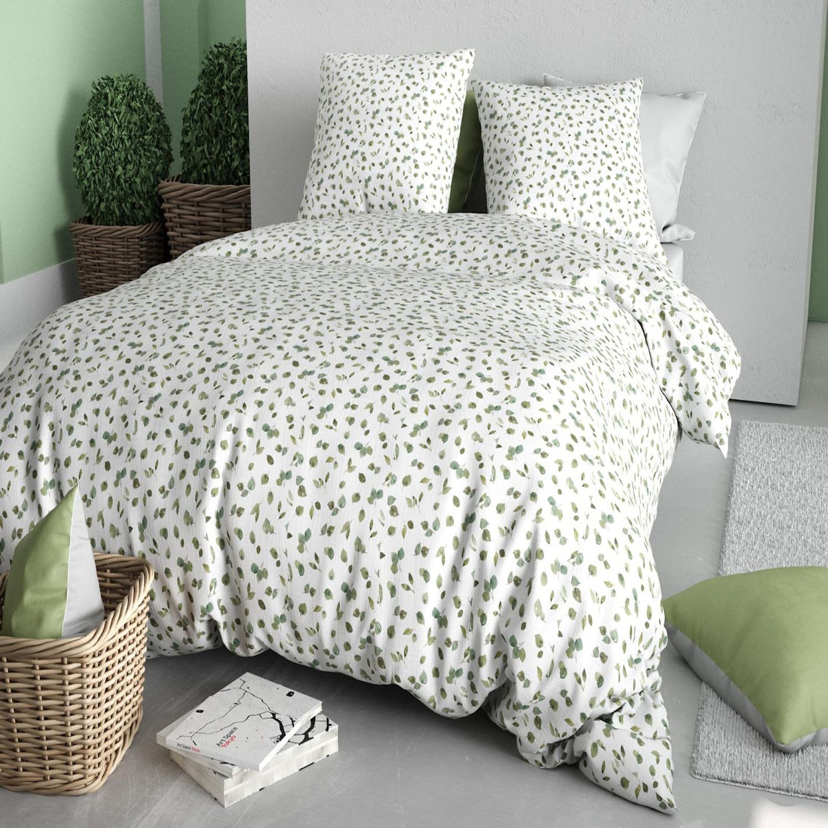 ATELIER DU COTON Parure housse de couette imprimée 100% coton 57fils MERISE