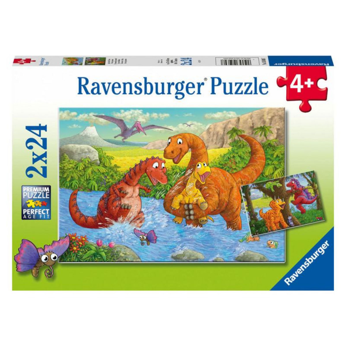 RAVENSBURGER Ravensburger - Jigsaw puzzle Playing Dinos, 2x24 pcs. 050307