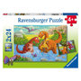Voir la diapositive 1 : RAVENSBURGER Ravensburger - Jigsaw puzzle Playing Dinos, 2x24 pcs. 050307