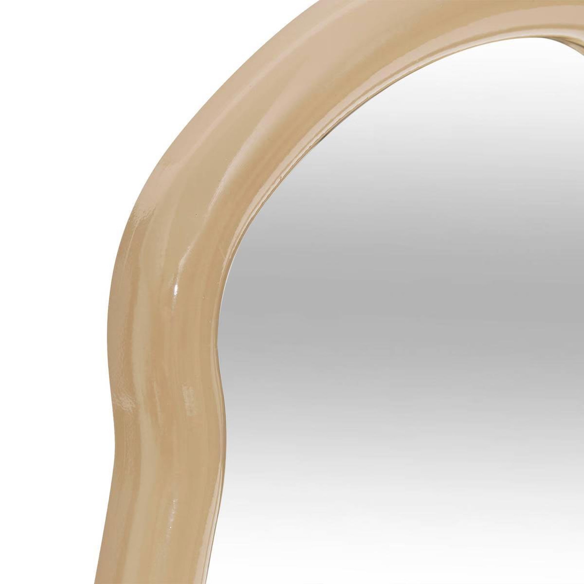 Voir la diapositive 2 : ATMOSPHERA Miroir mural organique  reza  33cm beige