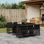 Voir la diapositive 1 : VIDAXL Ensemble a manger de jardin coussins 7pcs Noir Resine tressee