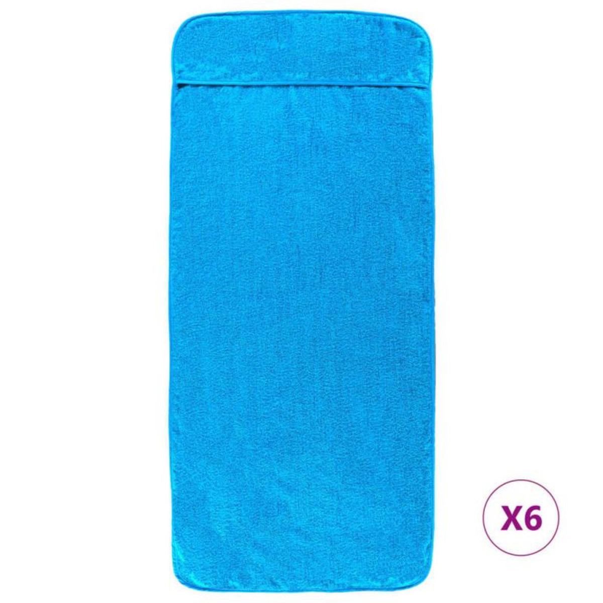 VIDAXL Serviettes de plage 6 pcs turquoise 60x135 cm tissu 400 GSM