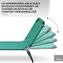 Voir la diapositive 5 : OUTSUNNY Bain de soleil transat pliable inclinable 5 positions acier noir tissu Oxford vert