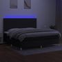 Voir la diapositive 4 : VIDAXL Sommier a lattes de lit et matelas et LED Noir 200x200 cm Tissu
