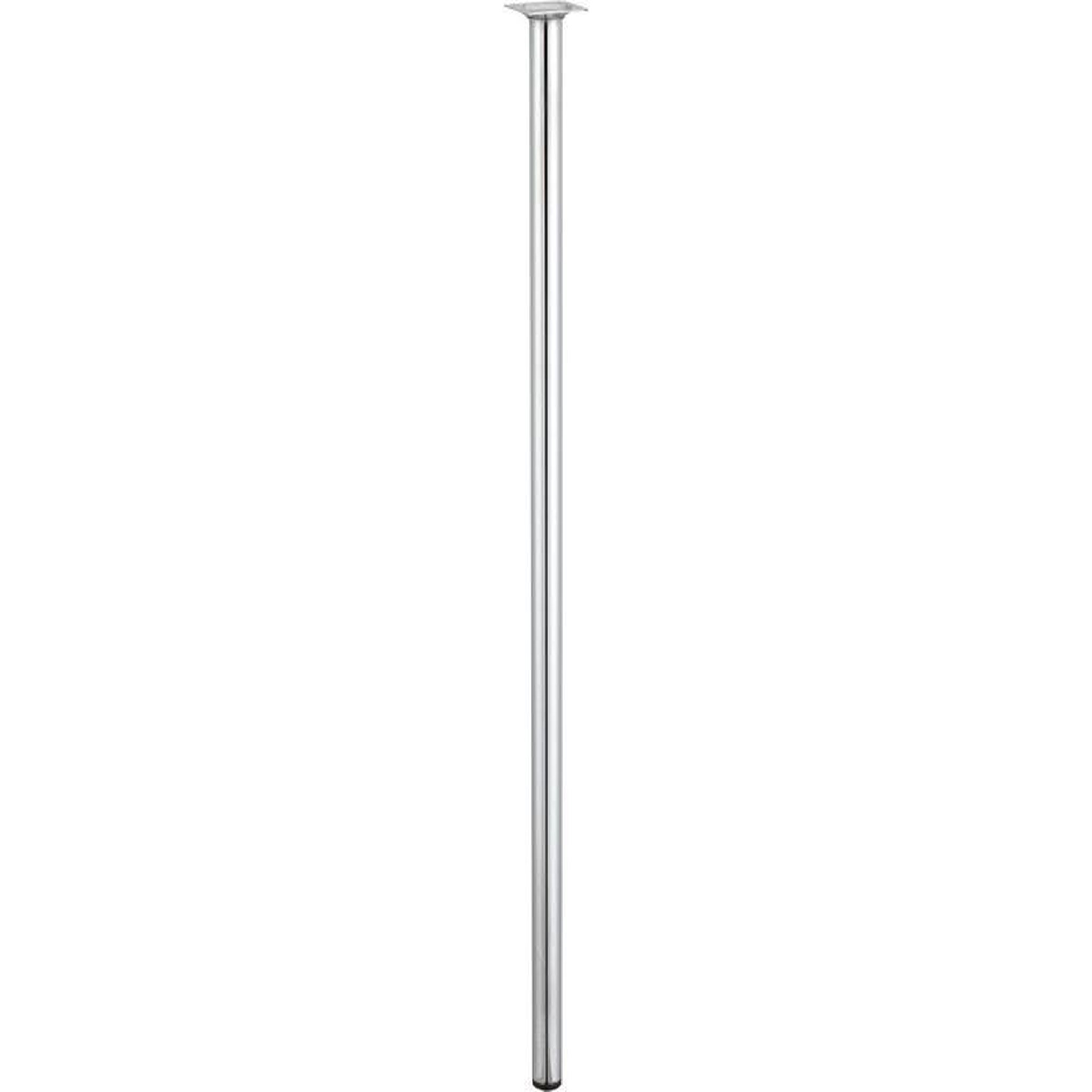 CENTRALE BRICO Pied de table cylindrique fixe acier chromé gris, 80 cm