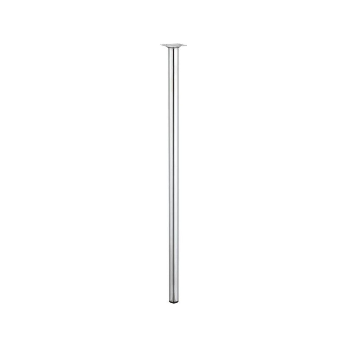 CENTRALE BRICO Pied de table cylindrique fixe acier chromé gris, 80 cm
