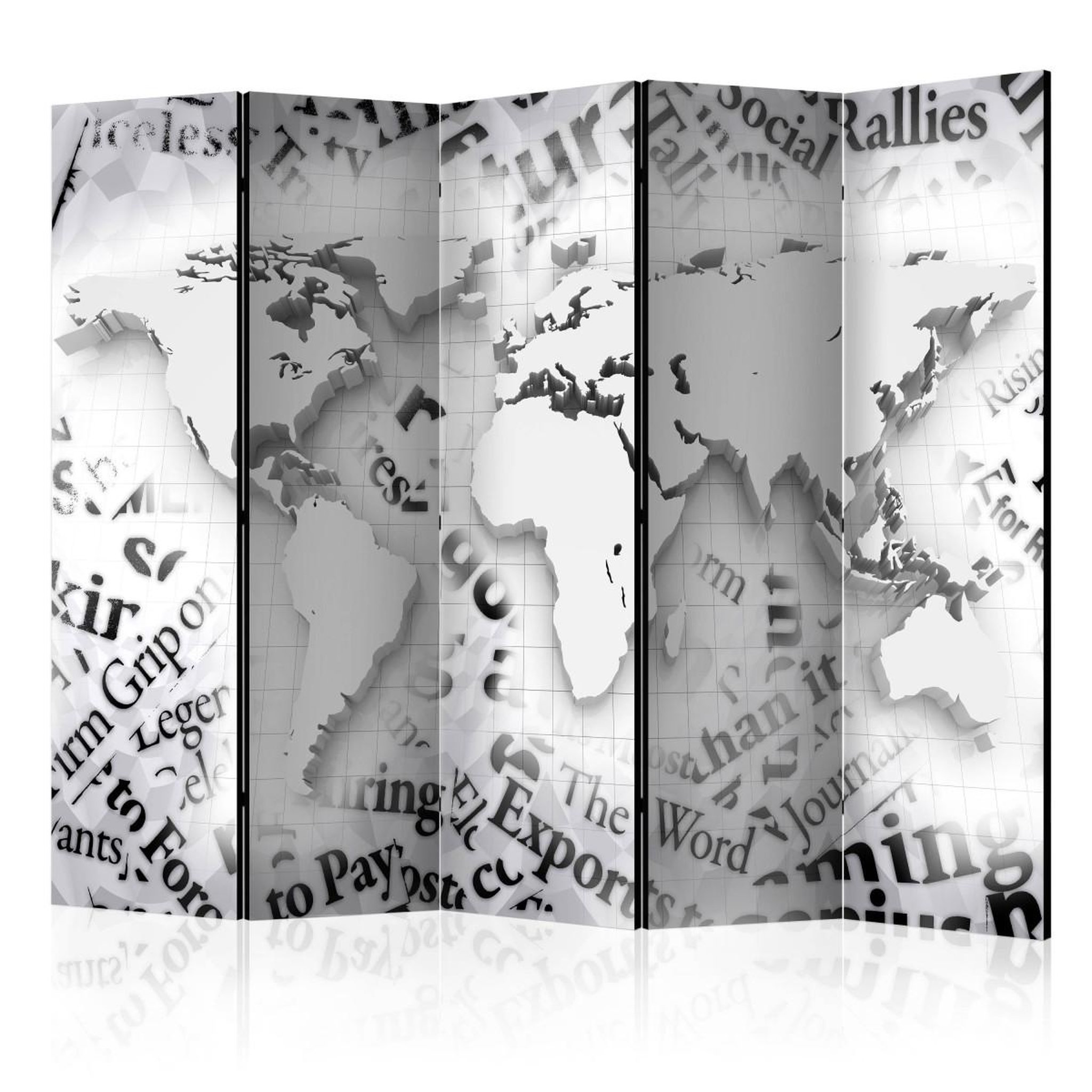 Paris Prix Paravent 5 volets  the world of newspapers  172x225cm