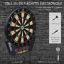 Voir la diapositive 2 : HOMCOM Cible jeu de flechettes électronique professionnel 243 jeux variés noir