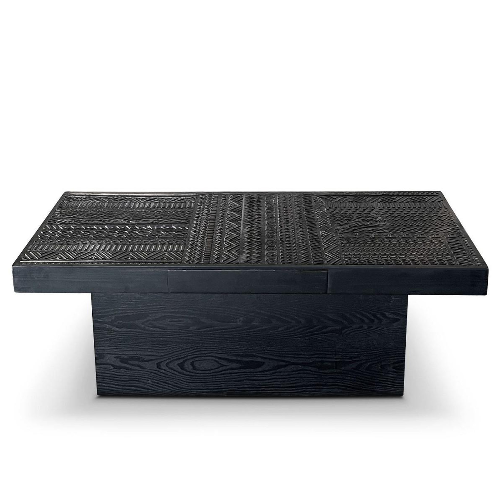 Paris Prix Table Basse 2 Tiroirs  Ethnique  120cm Noir