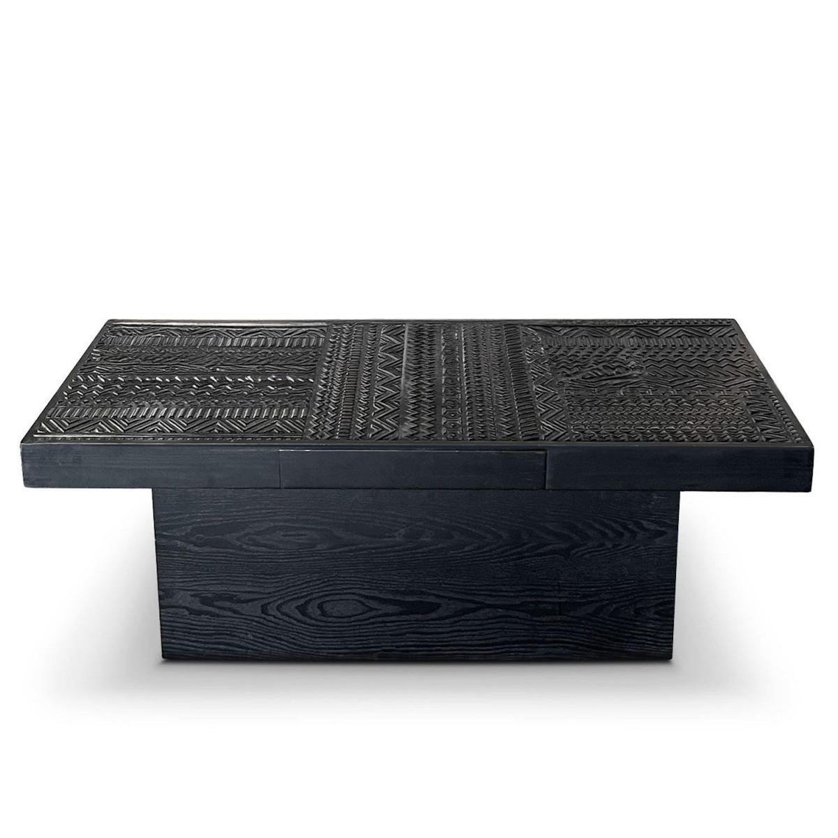 Paris Prix Table Basse 2 Tiroirs  Ethnique  120cm Noir