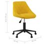 Voir la diapositive 6 : VIDAXL Chaise pivotante de bureau Jaune moutarde Velours