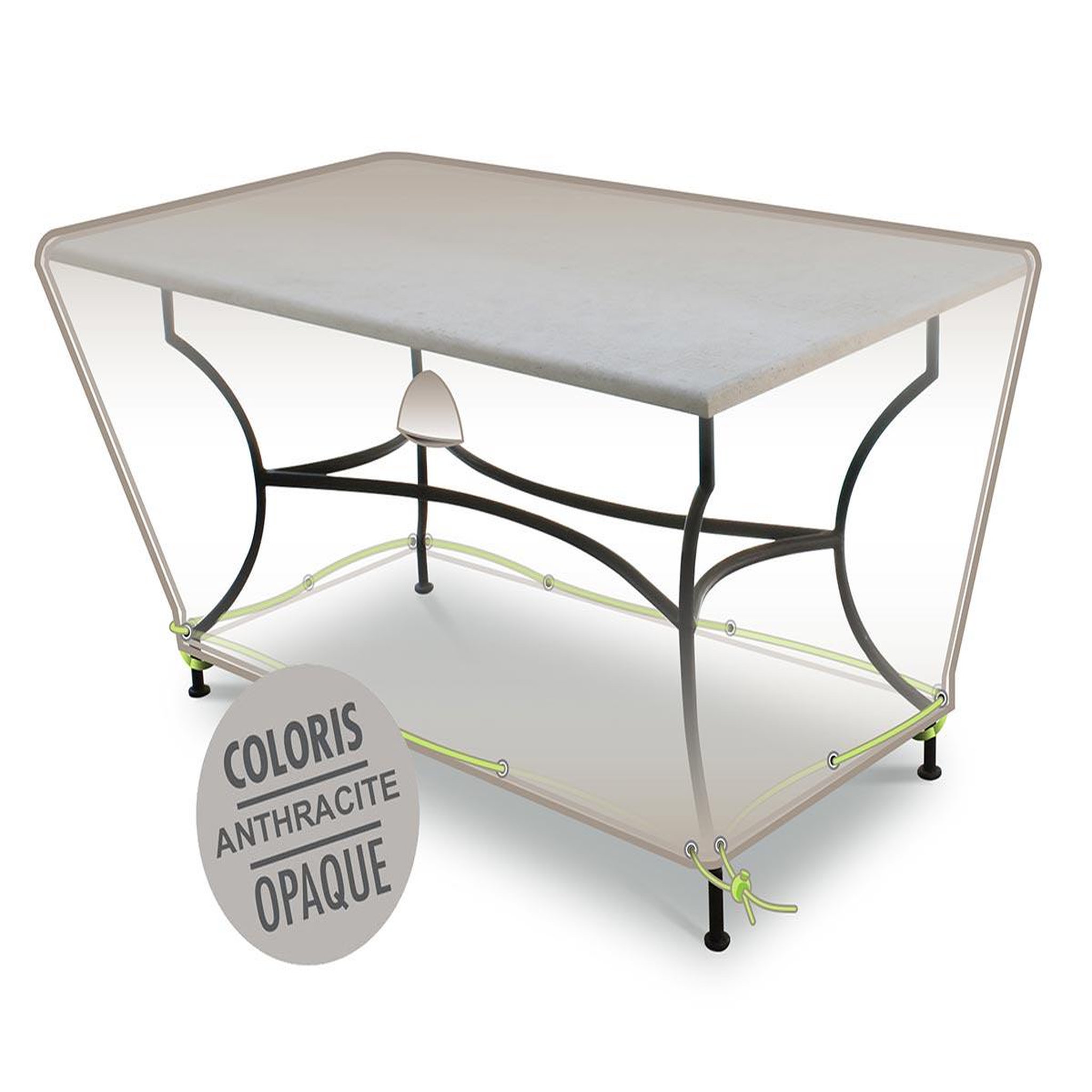 Jardiline Housse de protection cover air pour table rectangulaire 6-8 personnes - 210 x 100 x 50 cm - jardiline