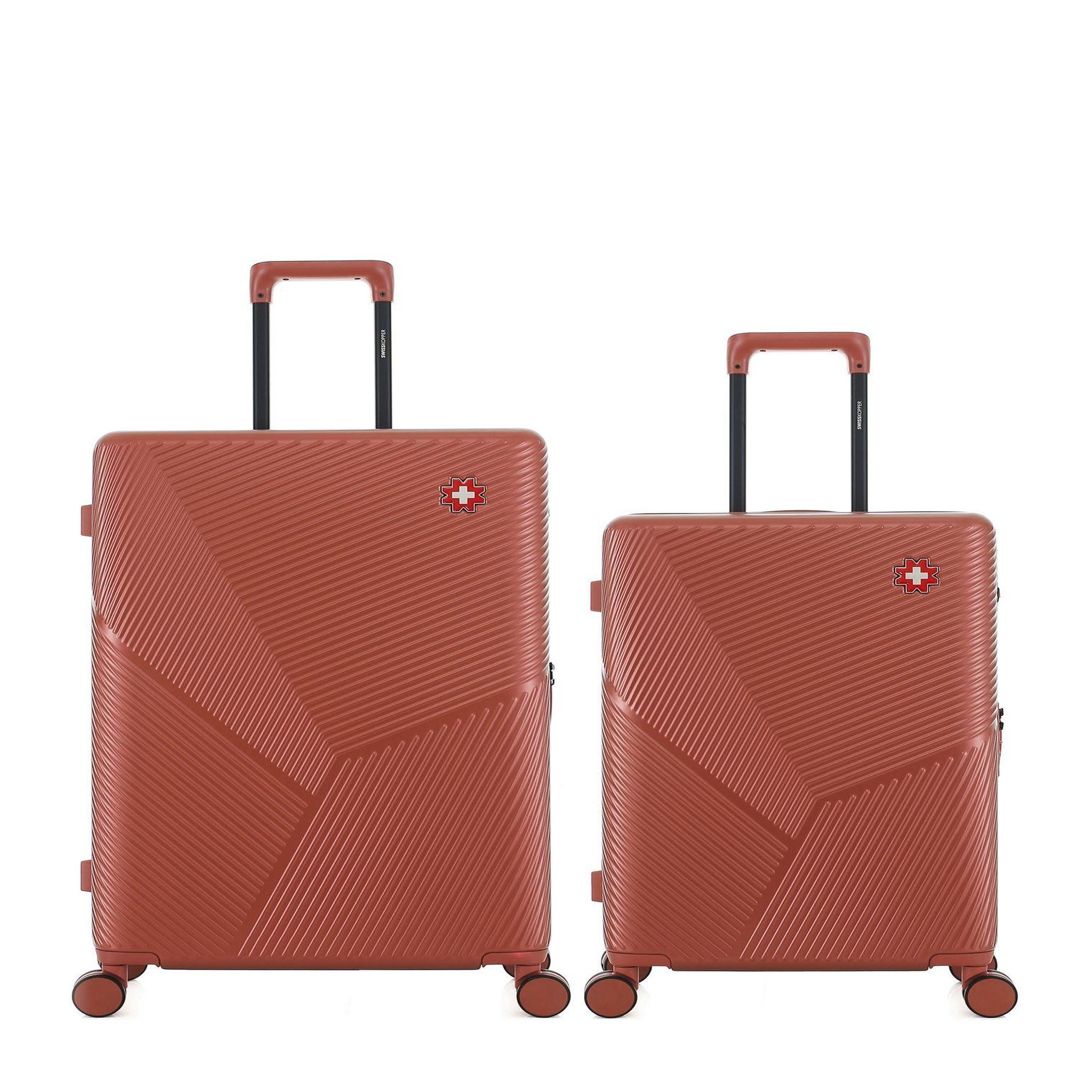SWISS KOPPER Lot de 2 Valises Rigides Grand Format et Taille Moyenne FRIBOURG. Coloris disponibles : Jaune, Orange, Rouge