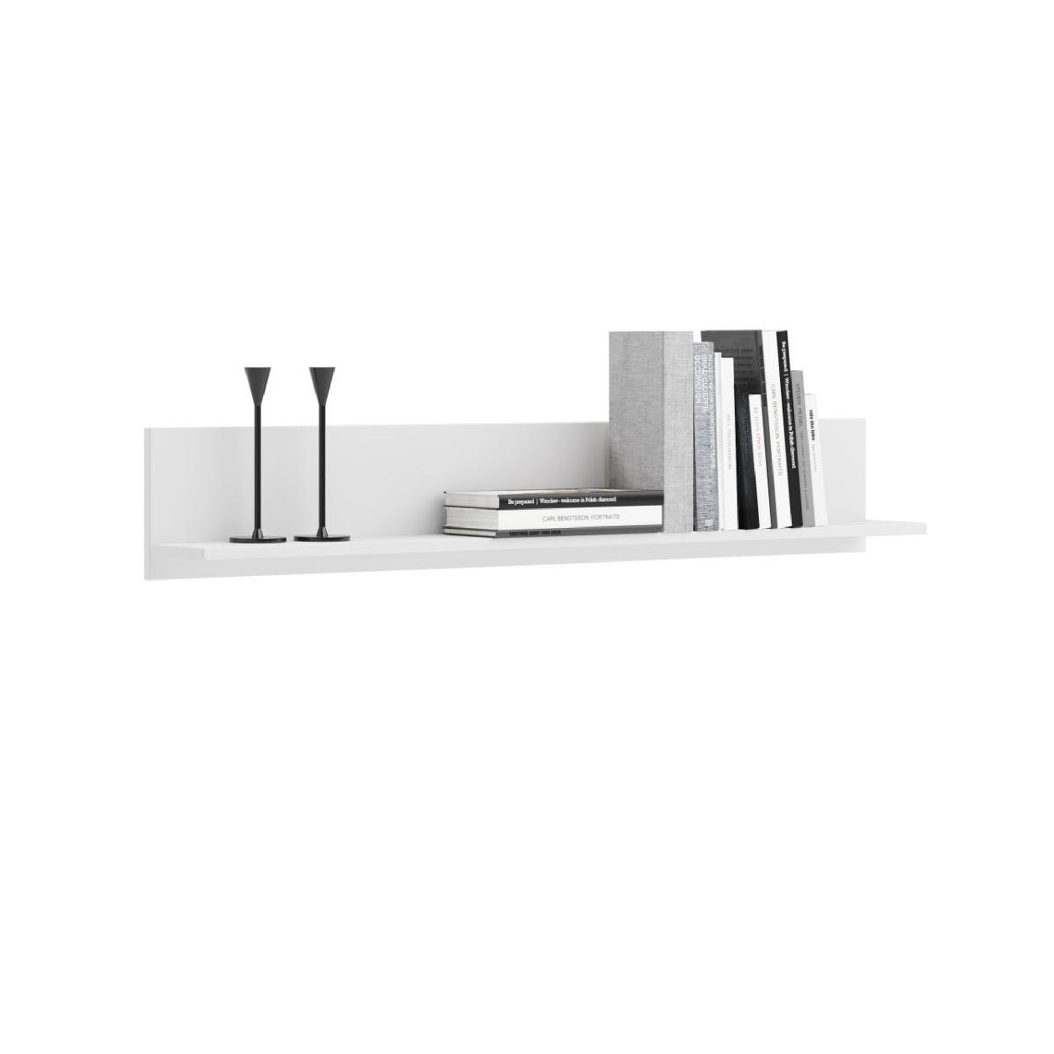 KOBI Étagère Murale Blanche de 100 cm - Élégance et Modernité pour Votre Décoration Intérieure