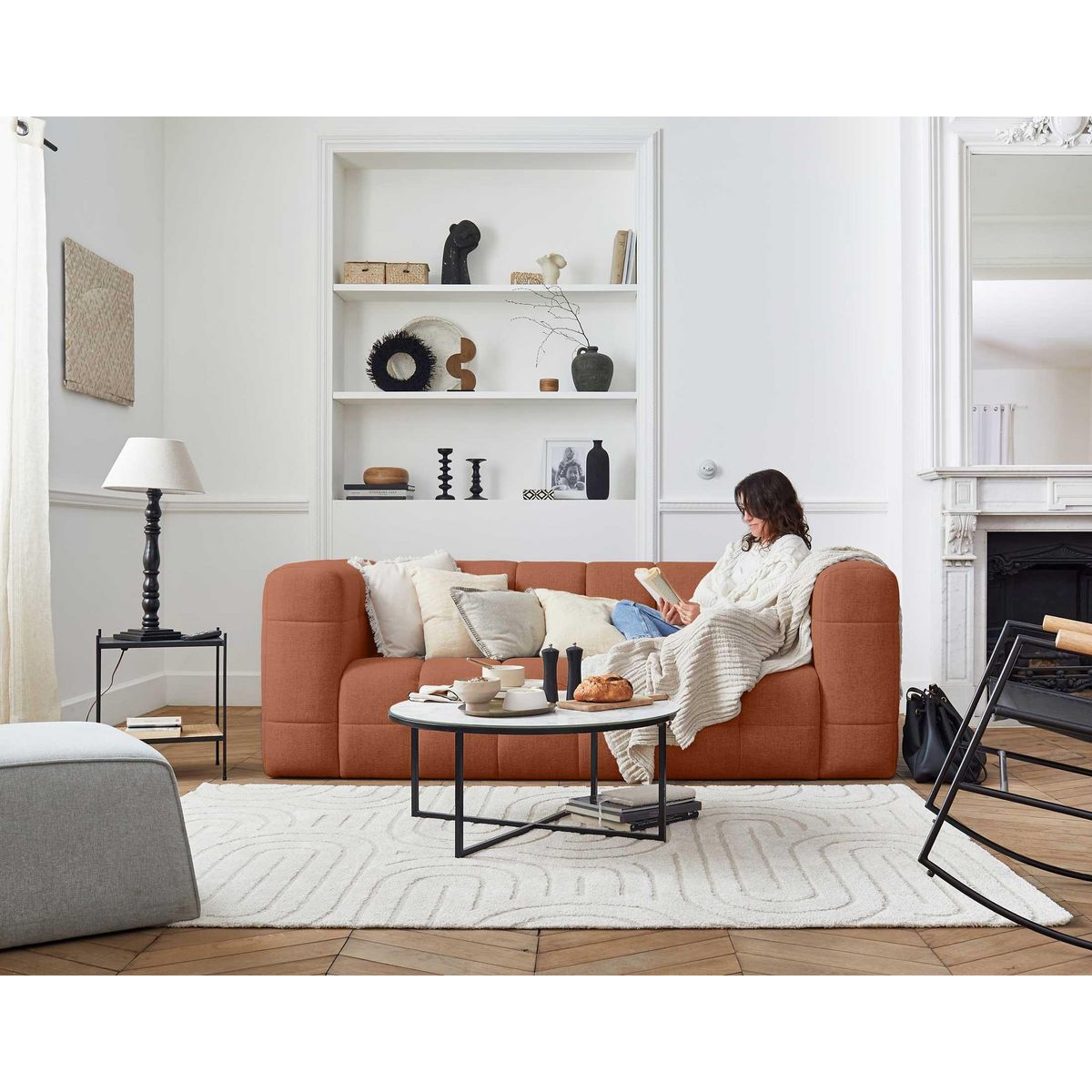 LISA DESIGN Suzano - canapé 3 places - en tissu