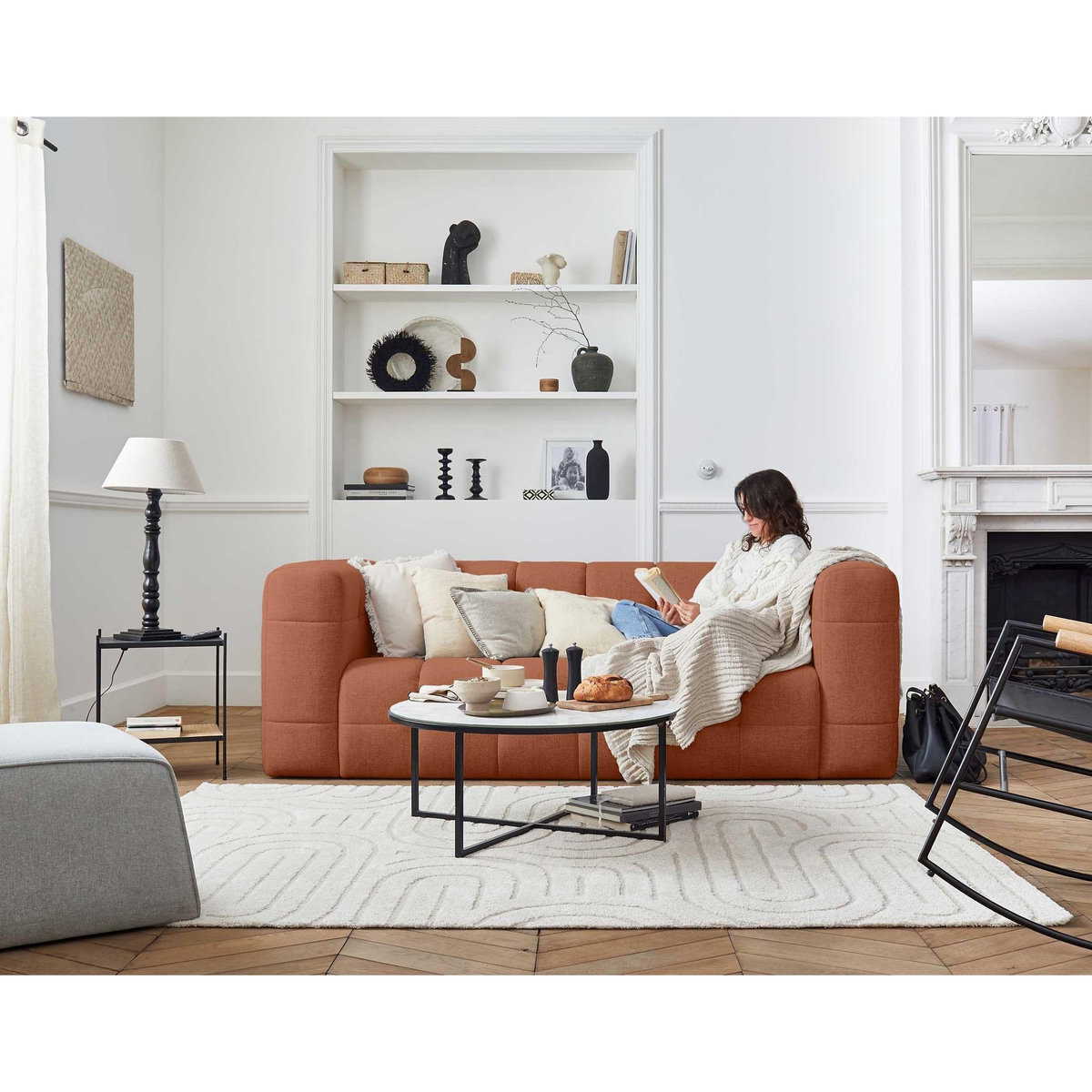 LISA DESIGN Suzano - canapé 3 places - en tissu