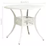 VIDAXL Table de jardin Blanc 90x90x74 cm Aluminium coule