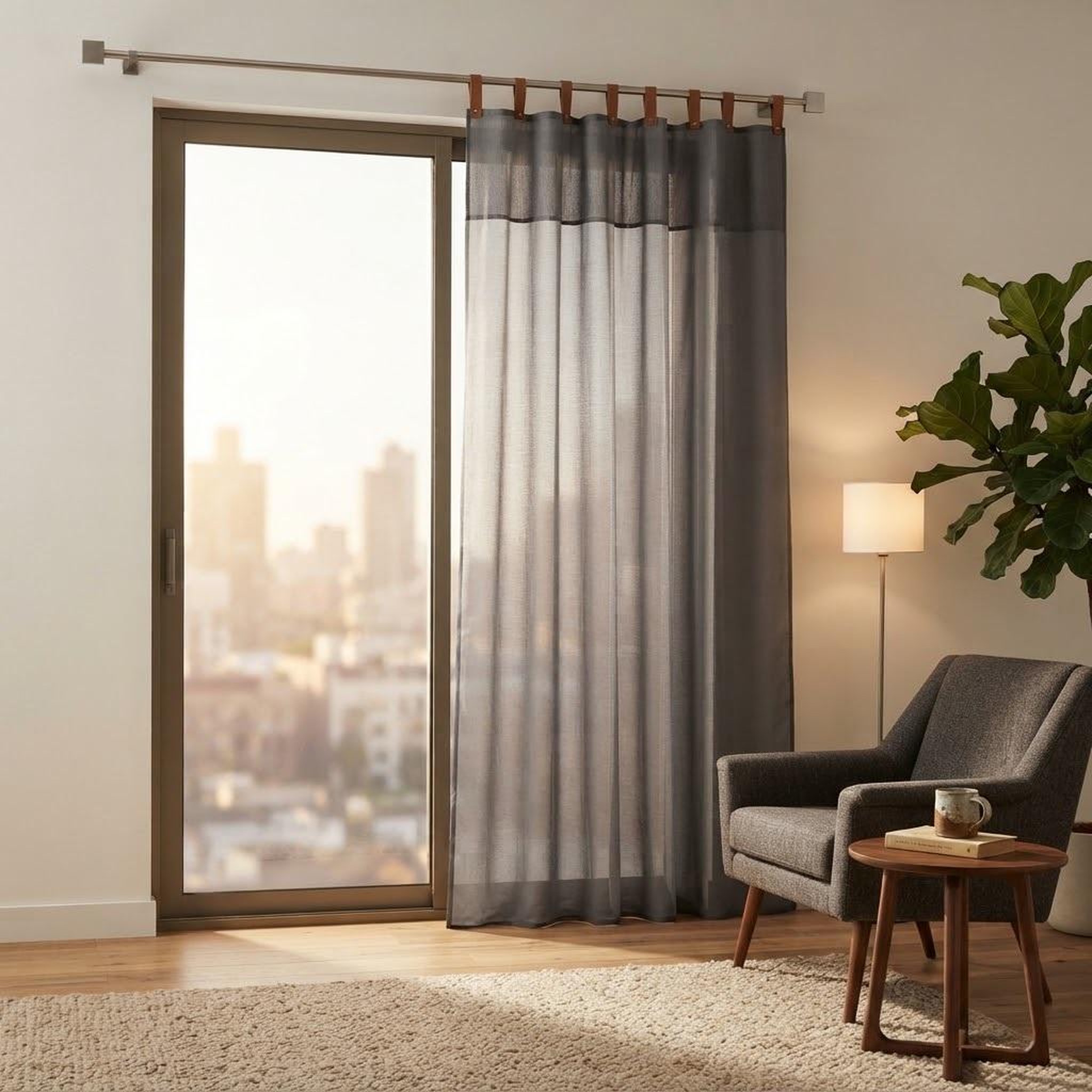 Voir la diapositive 2 : Eden Voilage a oeillets milleray design et moderne