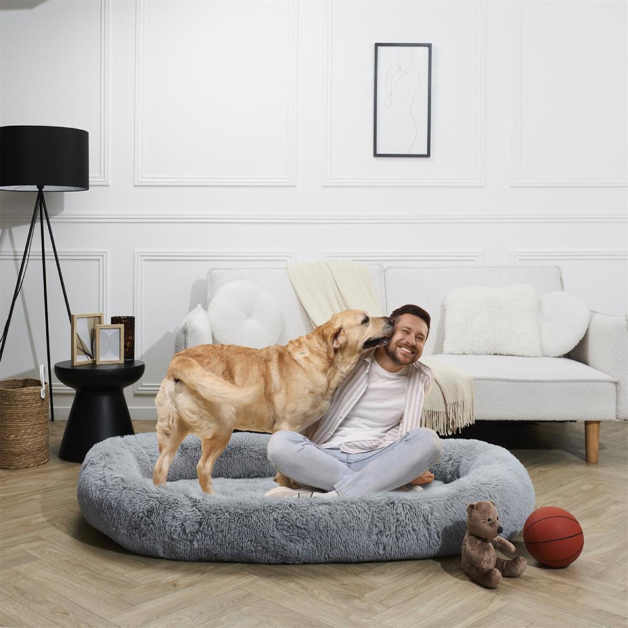 Voir la diapositive 3 : The concept Factory Panier de couchage xxl  chien  150cm gris
