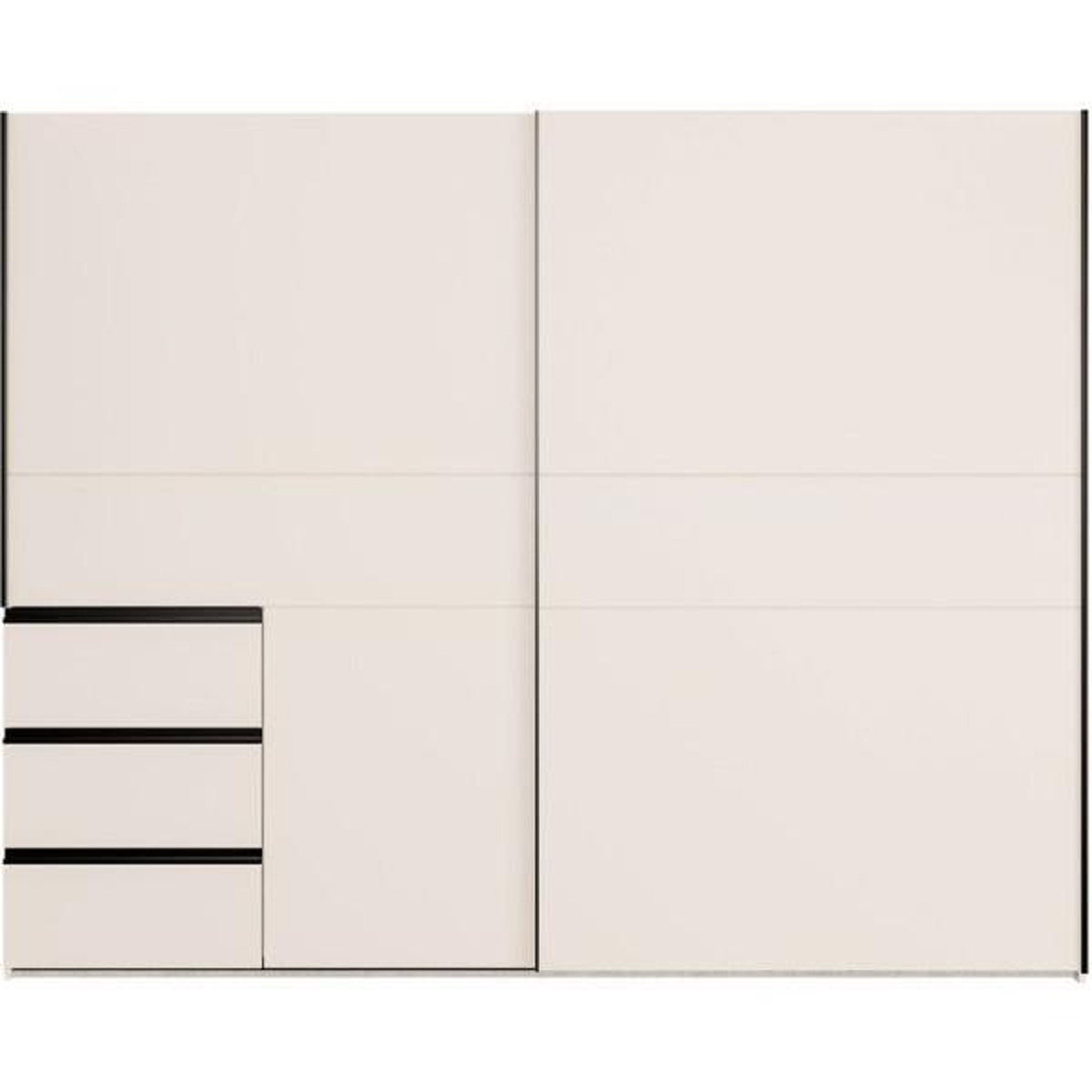 MARKET24 Armoire 2 portes coulissantes 3 tiroirs - Décor sable - L 249 x P 61 x H 200 cm - WINN2