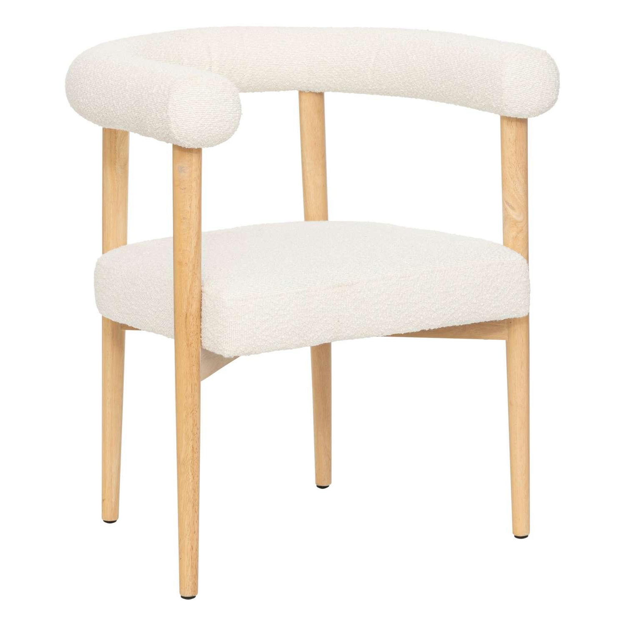 Voir la diapositive 1 : ATMOSPHERA Fauteuil de table en bouclette ADRIA - Blanc