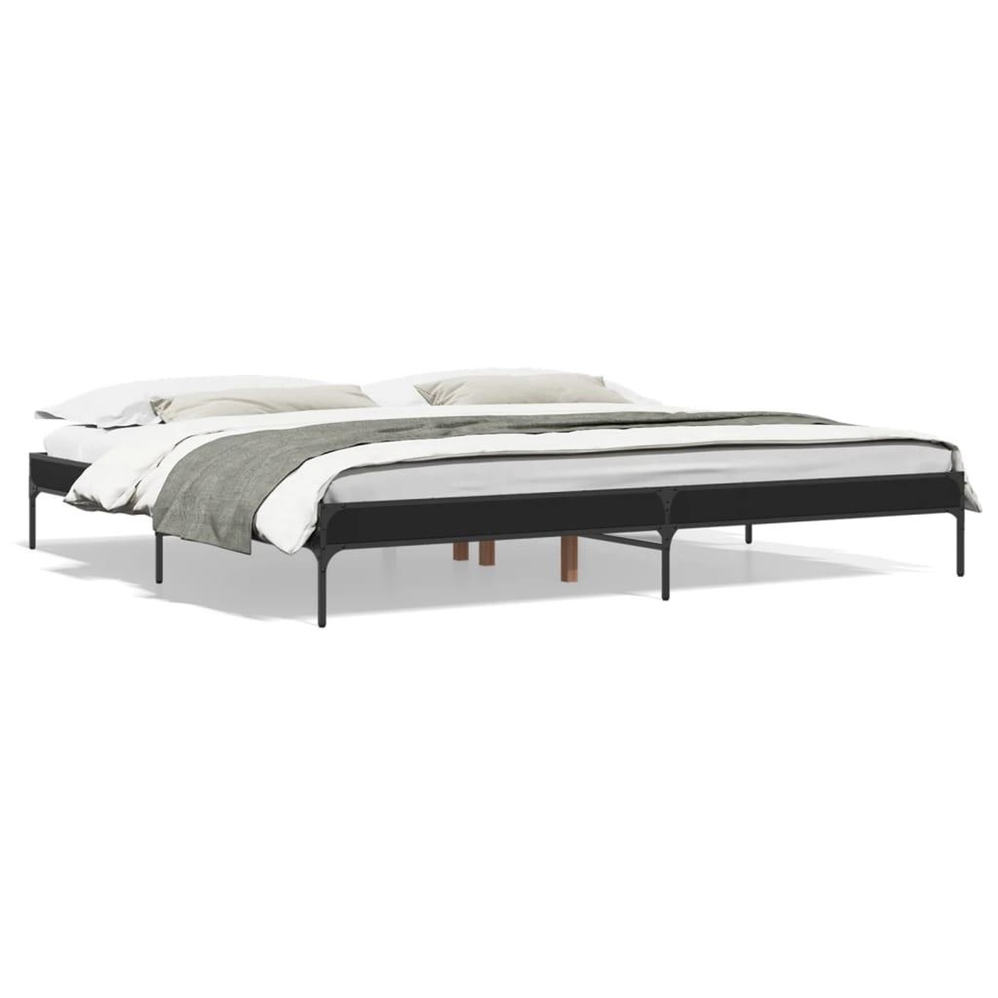 Voir la diapositive 2 : VIDAXL Cadre de lit sans matelas noir 200x200 cm