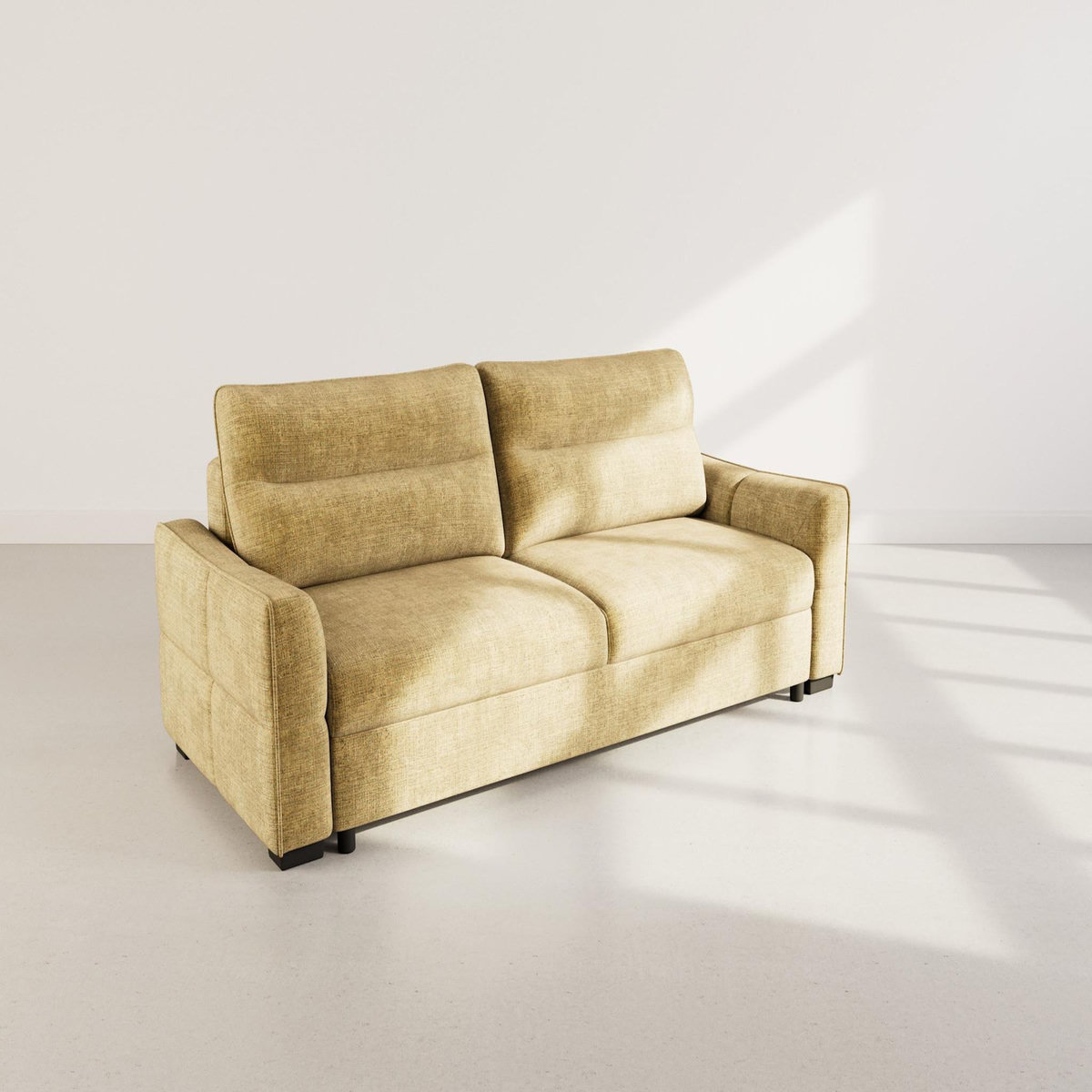 BEST MOBILIER Anatole - canapé droit 3 places convertible avec coffre en velours texturé