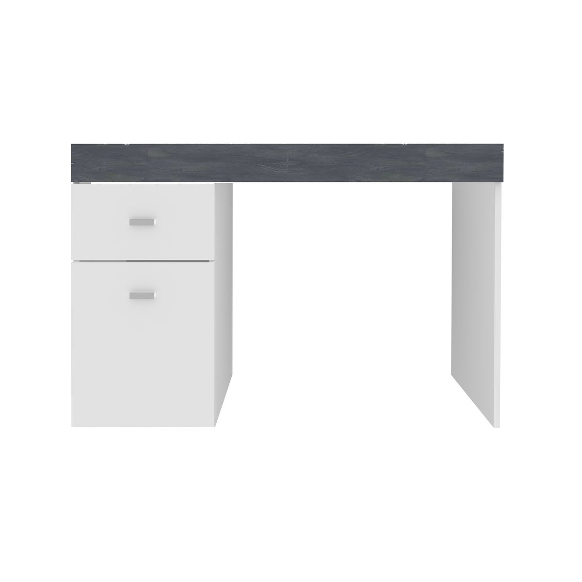 Bureau 1 porte 1 tiroir avec plateau coulissant et rangement 100 cm TAVIANO