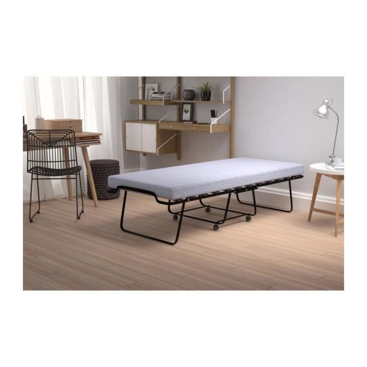 SEDAC SEDAC Lit dappoint pliant 17 lattes 90x190cm + Matelas mousse 10 cm
