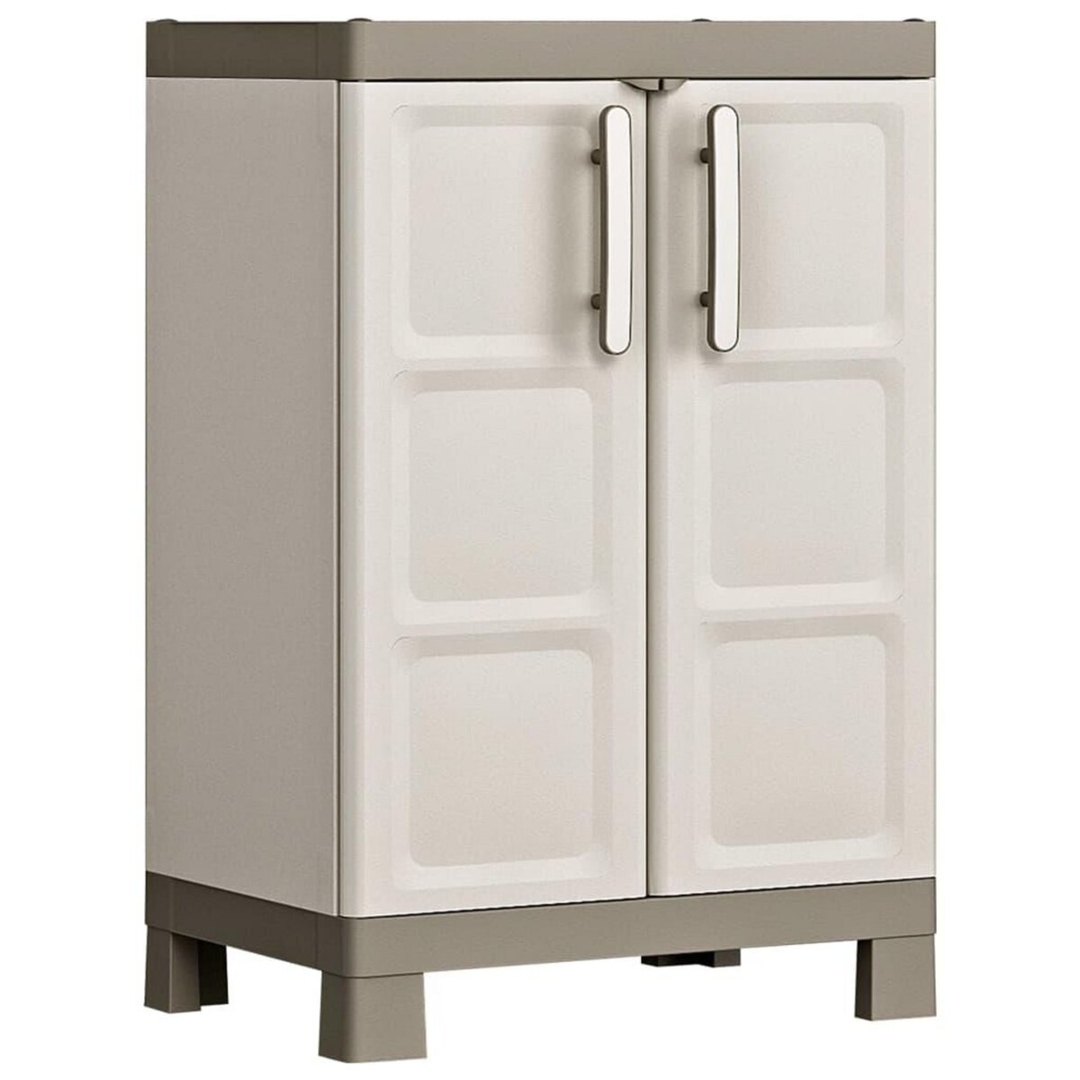 Keter Keter Armoire de rangement basse Excellence Beige et taupe 97 cm